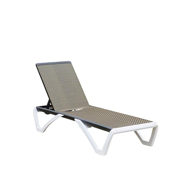 Cesicia Brown Metal Adjustable Outdoor Chaise Lounge
