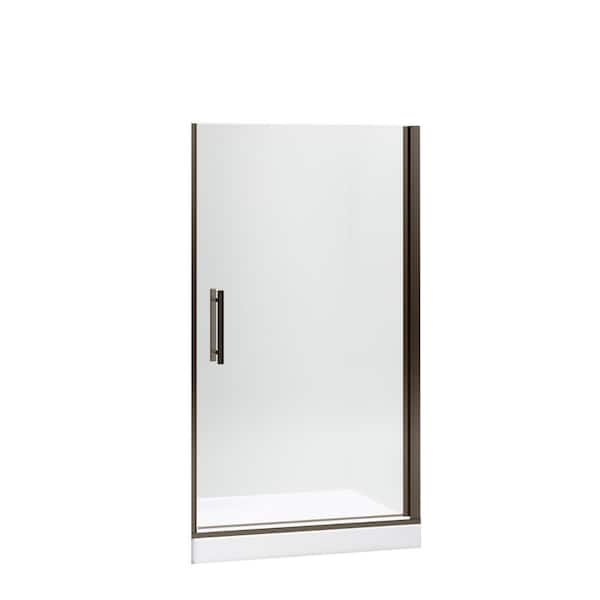 STERLING Finesse Peak 42 in. x 67 in. Frameless Pivot Shower Door in Deep Bronze