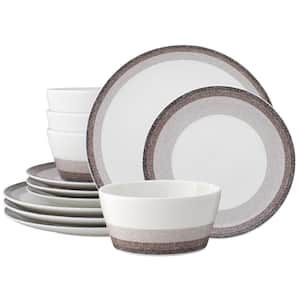 Colorscapes Layers Canyon Porcelain 12-Piece Coupe Dinnerware Set (Service for 4)