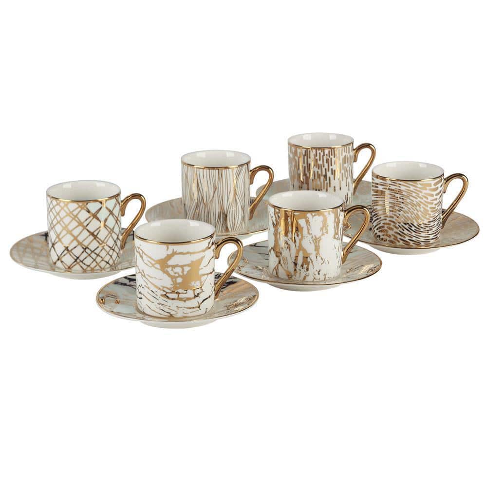 Certified International Matrix Gold Porcelain Espresso Cup and
