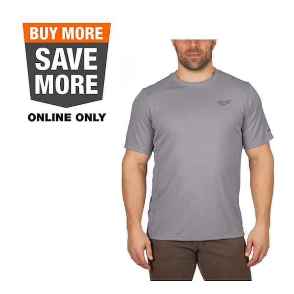 Milwaukee Gen II Men's Work Skin 3XL Gray Light Weight Performance Short-Sleeve T-Shirt