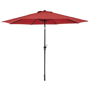 9 ft. Patio Market Umbrella, Crank Open/Close Function, Tilt Canopy in Red