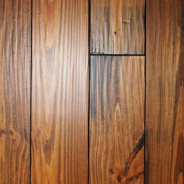 Unbranded Hand Scraped Roasted Pine 3/4 in. Thick x 5-1/8 in. Wide x Random Length Solid Hardwood Flooring (23.3 sqft / case)