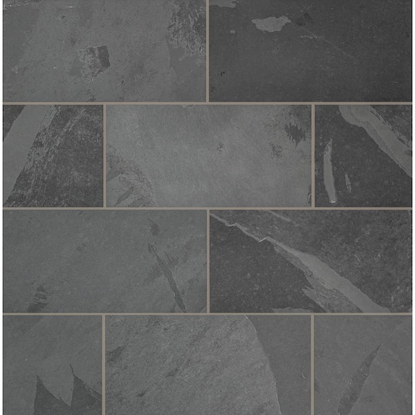 MSI Montauk Black 12 in. x 24 in. Gauged Slate Floor and Wall Tile (56 cases/560 sq. ft./pallet)