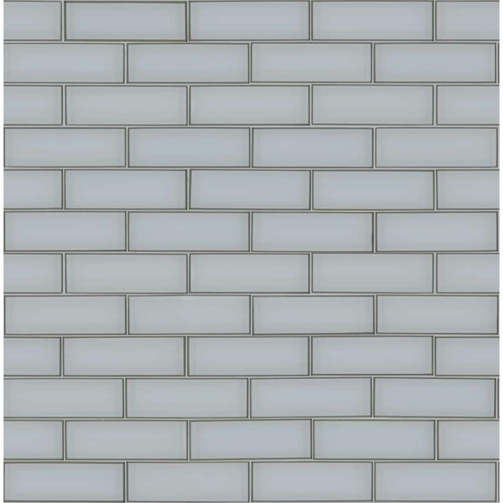 Ice 4 in. x 12 in. Beveled Glass Subway Wall Tile (5 sq. ft./Case) price history on PriceWatchPro