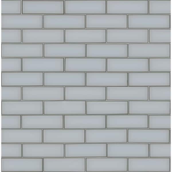 Ice 4 in. x 12 in. Beveled Glass Subway Wall Tile (5 sq. ft./Case)