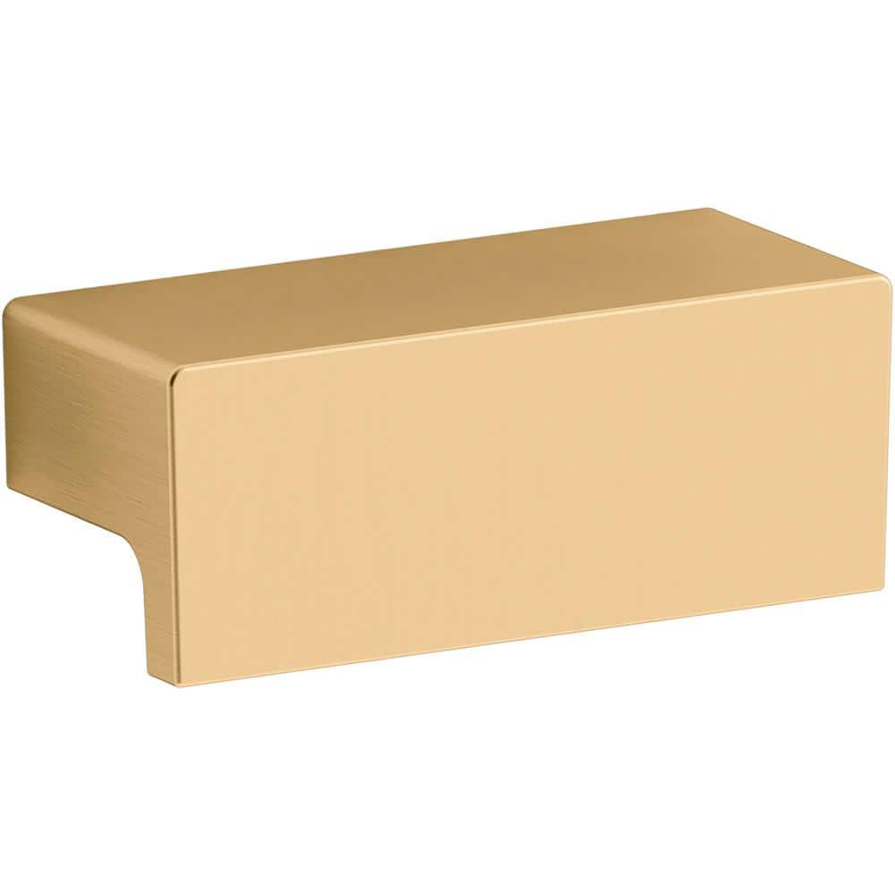 Vibrant Brushed Brass Modern Square Cabinet Knob
