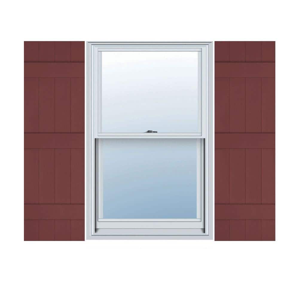 Wineberry Vinyl Board and Batten Shutters, 14"W x 59"H