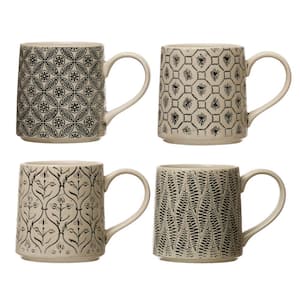 20 oz. Multi-Colored Stoneware Beverage Mugs (Set of 4)