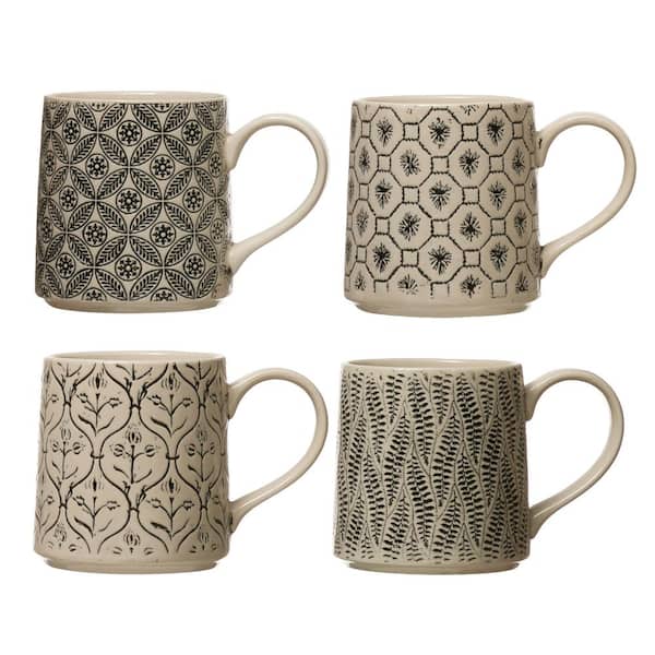 Storied Home 20 oz. Multi-Colored Stoneware Beverage Mugs (Set of 4)