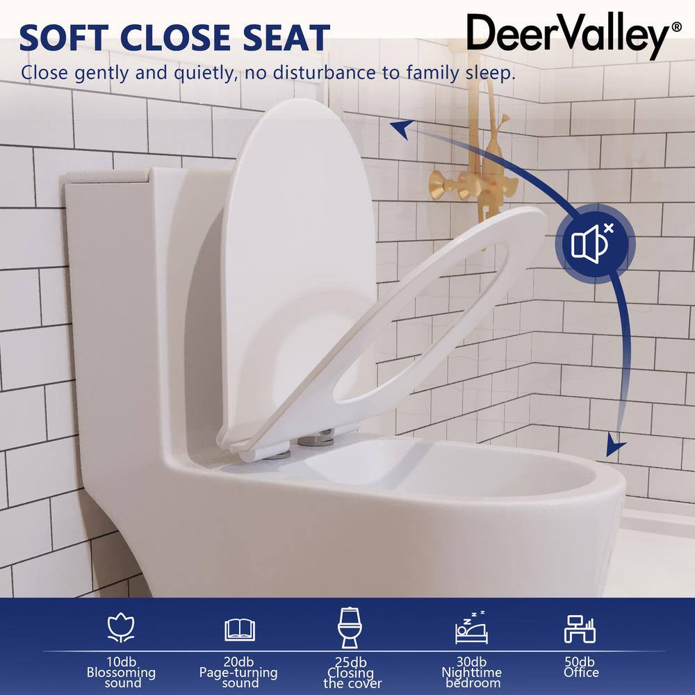 White Ceramic Elongated Dual Flush Toilet with ADA Seat Height