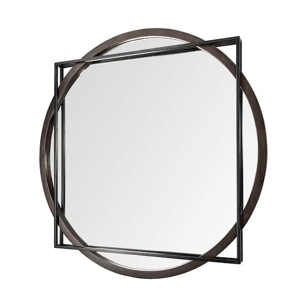 Large Square Black Modern Mirror (46.0 in. H x 2.5 in. W)