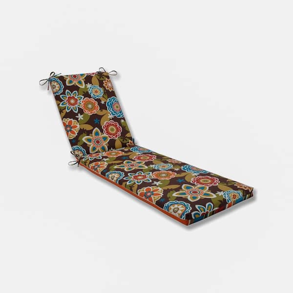 Pillow Perfect Striped 23 x 30 Outdoor Chaise Lounge Cushion in Brown/Orange Annie