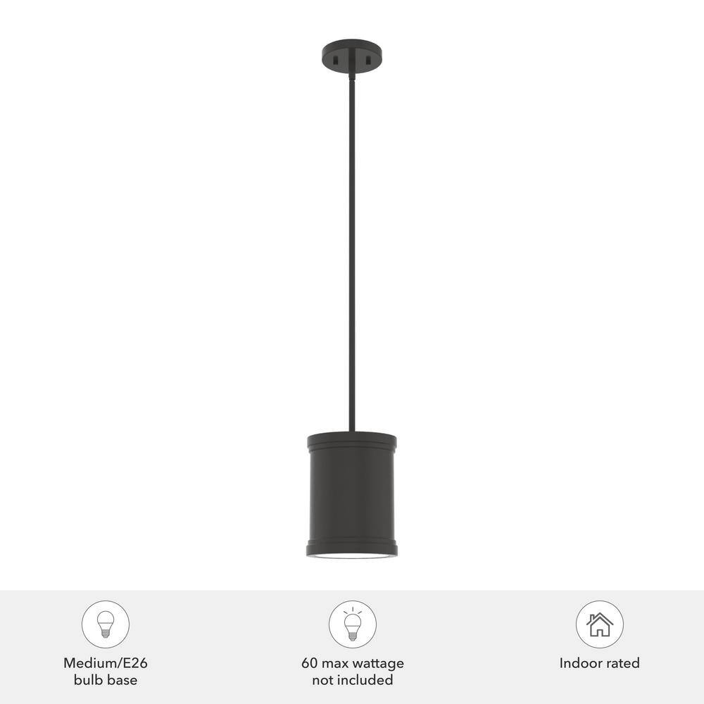Noble Bronze 7" Glass LED Drum Pendant Light