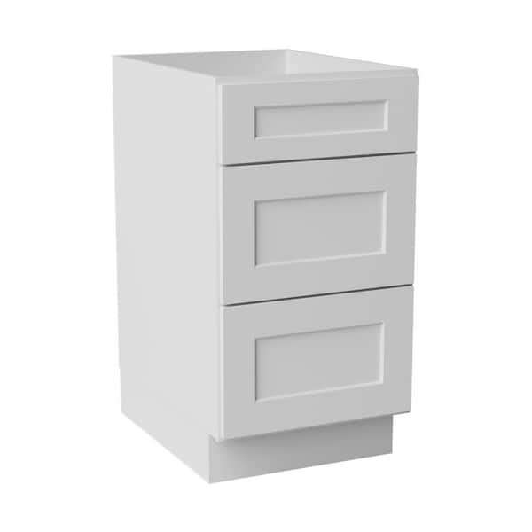 18 in. W x 24 in. D x 34.5 in. H Ready to Assemble Solid Wood Shaker Drawer Base Kitchen Cabinet in White