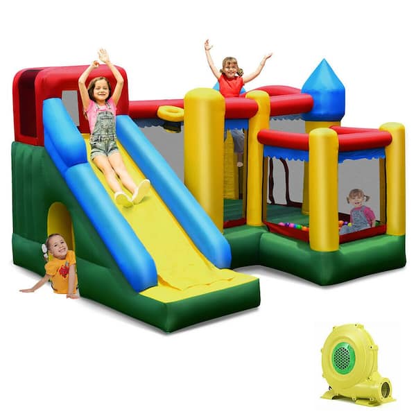 Costway Multi-Color Mighty Inflatable Bounce House Castle Jumper ...
