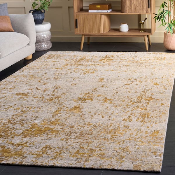 Tiffany 6 ft. x 9 ft. Beige/Gray Contemporary Abstract Distressed Area Rug
