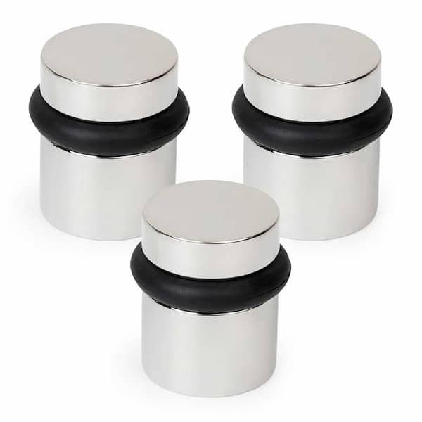 Floor Door Stopper Polished Chrome-3 Pack Quickly Installed Wall Protector and Door Knobs-1.5 in.