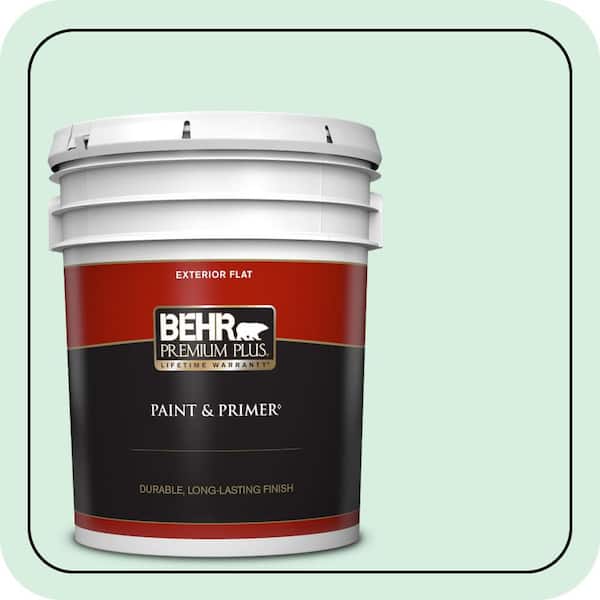 BEHR PREMIUM PLUS 5 gal. #P410-1 Pondscape Flat Exterior Paint & Primer