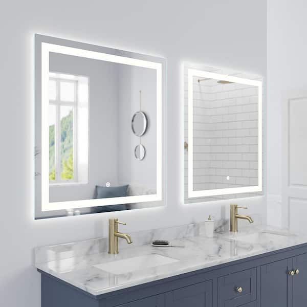 Lumina 34 In X 36 Frameless Led, Illuminated Vanity Mirrors