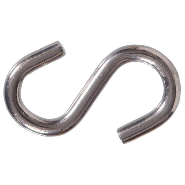 Hillman 0.177 in. x 1-1/2 in. Stainless Steel S-Hook (15-Pack)