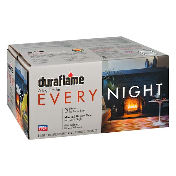 Duraflame Every Night 5.2 lb. Firelogs (6-Pack), 2.5 Hour Large Fire