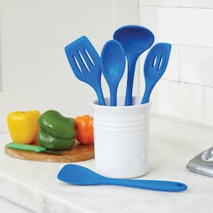 Blue 5-Piece Silicone Cooking Utensils (Blue)