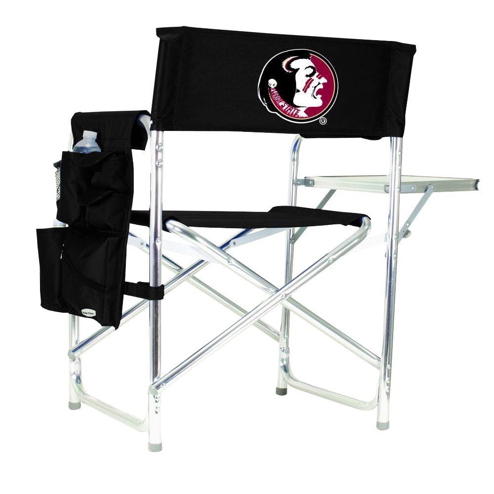 Picnic Time Florida State University Black Sports Chair with Digital Logo