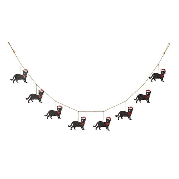 Glitzhome 6 ft. Metal Christmas Kitty Garland