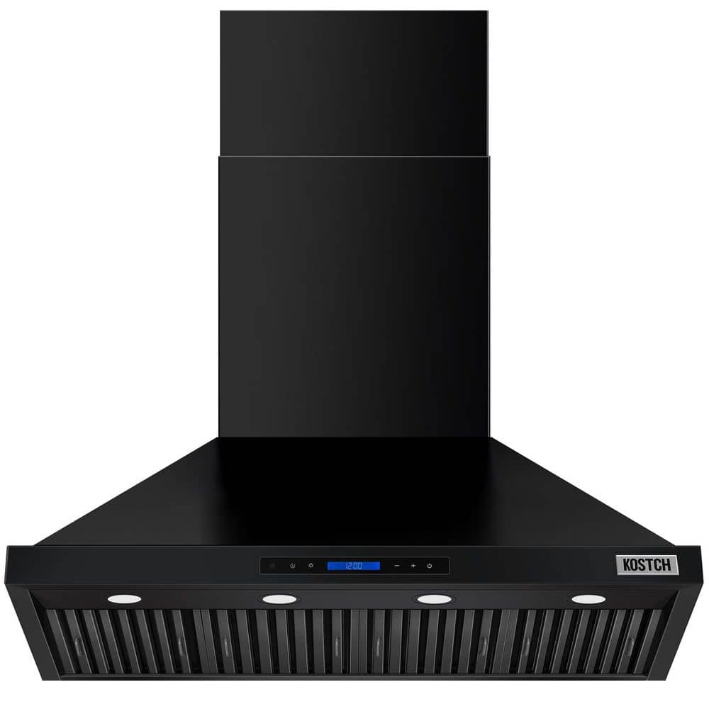 48 in. Wall Mount Range Hood, 1200 CFM Convertible in Black with LED Lights and Touch Control price history on PriceWatchPro