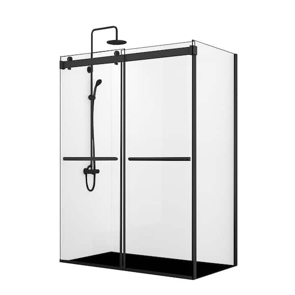 Stainless Steel Shower Shelf, Corner - Quadrant (Matte Black)