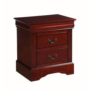 Louis Philippe III 2-Drawer Cherry Nightstand (24 in. H X 22 in. W X 16 in. D)