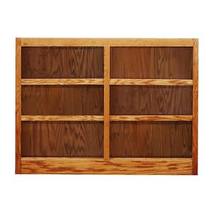 36 in. Dry Oak Wood 6-shelf Standard Bookcase with Adjustable Shelves