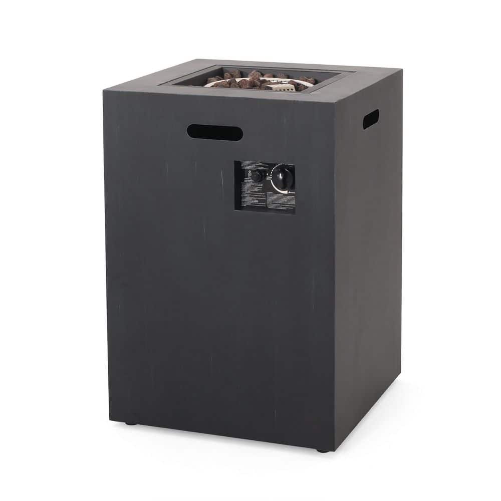 Sleek Black Metal 30,000 BTU Propane Fire Pit Table