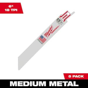 6 in. 18 TPI Medium Metal Cutting SAWZALL Reciprocating Saw Blades (5-Pack)