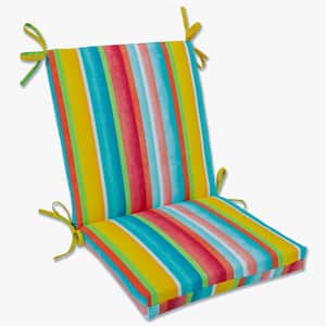 Stripe Outdoor/Indoor 18 in W x 3 in H Deep Seat, 1-Piece Chair Cushion and Square Corners in Multicolored Dina