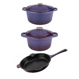Neo 5-Piece Cast Iron Cookware Set in Purple