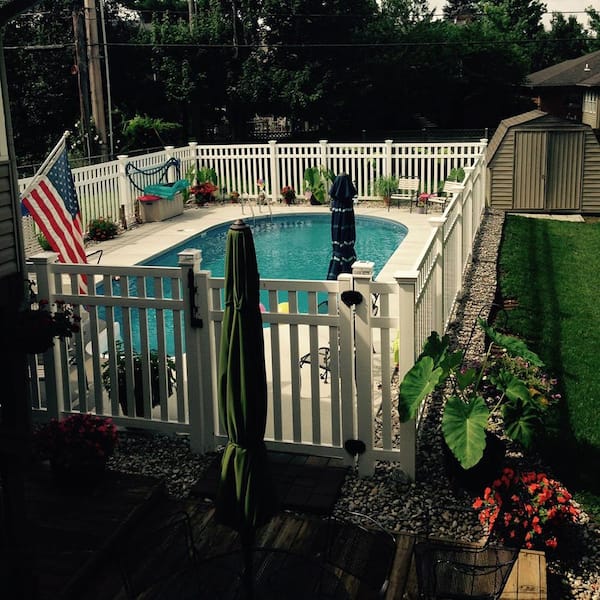 Captiva 5 ft. H x 8 ft. W Tan Vinyl Pool Fence Panel