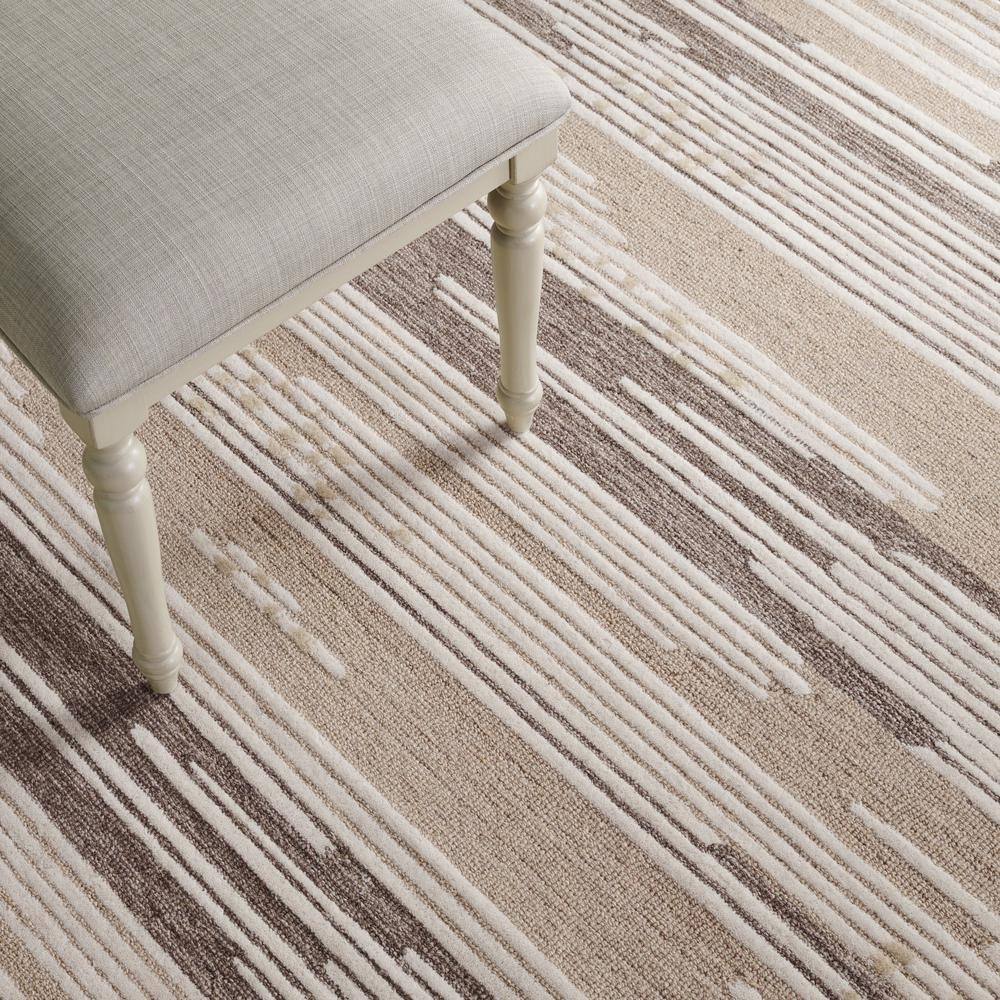 Red and Beige Abstract Tufted Wool Area Rug, 3' x 5'
