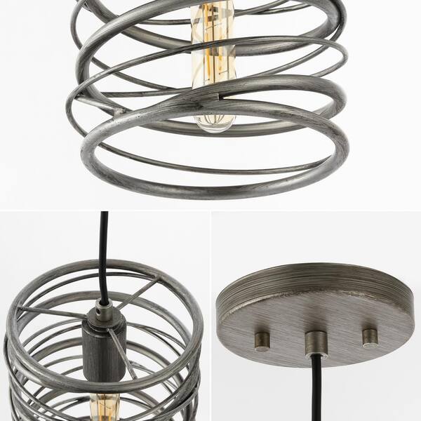 JONATHAN Y Helisa 7.25 in. 40-Watt 1-Light Silver Modern