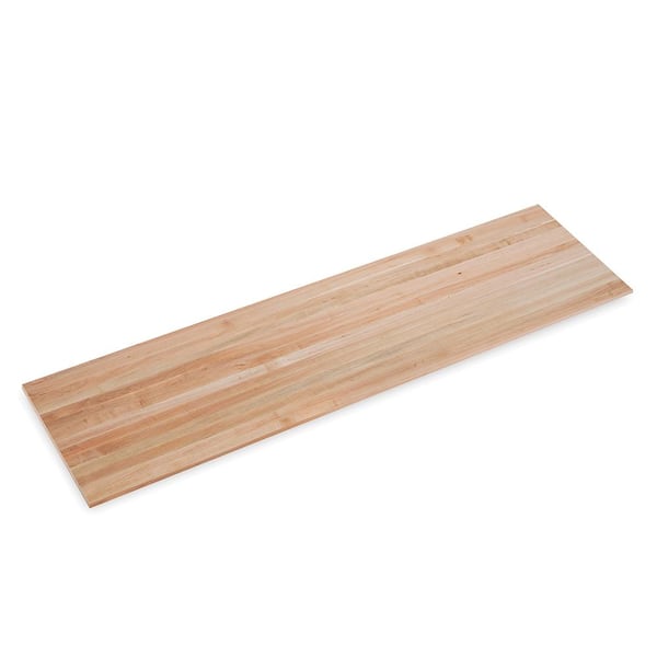 8 ft. L x 25 in. D x 1.5 in. T Finished Maple Solid Wood Butcher Block Countertop with Square Edge