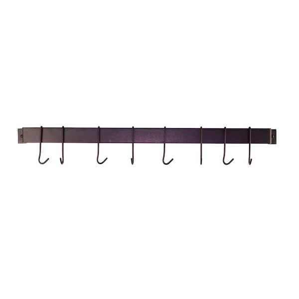 Rack It Up! New 32 in. Bordeaux Easy Mount Wall Rack Utensil Bar with 8-Hooks