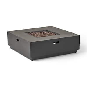 Reign Dark Gray Square Metal Outdoor Patio Fire Pit (No Tank Holder)