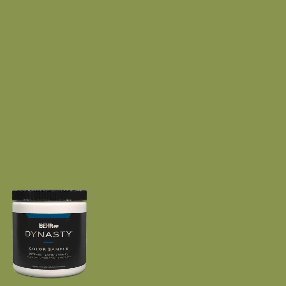 BEHR DYNASTY 8 oz. #M360-6 Bold Avocado Satin Enamel Stain-Blocking ...