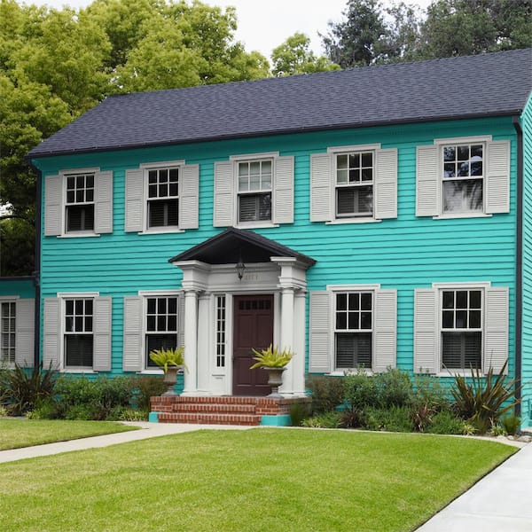 Behr Premium Plus 1 Qt Bic 39 Blue Green Gem Semi Gloss Enamel Exterior Paint Primer 540004 - Behr Blue Green Exterior Paint Colors Behr Premium Plus 1 Qt Bic 39 Blue Green Gem Semi Gloss Enamel Exterior Paint Primer 540004 - Behr Blue Green Exterior Paint Colors