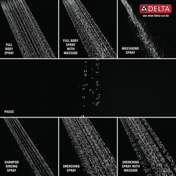 7-Spray Patterns 1.75 GPM 3.81 in. Wall Mount Handheld Shower Head with Slide Bar in Stainless