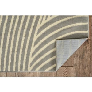 Kobe Binya Light Grey and Bone 6 ft. 5 in. x 9 ft. 3 in. Area rug