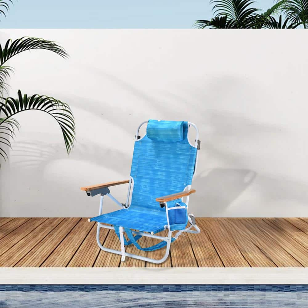 Tunearary Outdoor Beach Aluminum 2-Piece Foldable Backpack Adult Beach ...