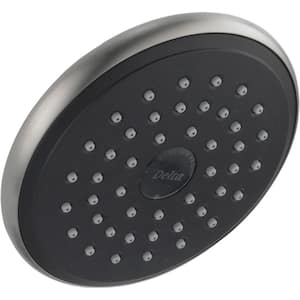 1-Spray Patterns 2.5 GPM 5.13 in. Wall Mount Fixed Shower Head in Stainless Steel