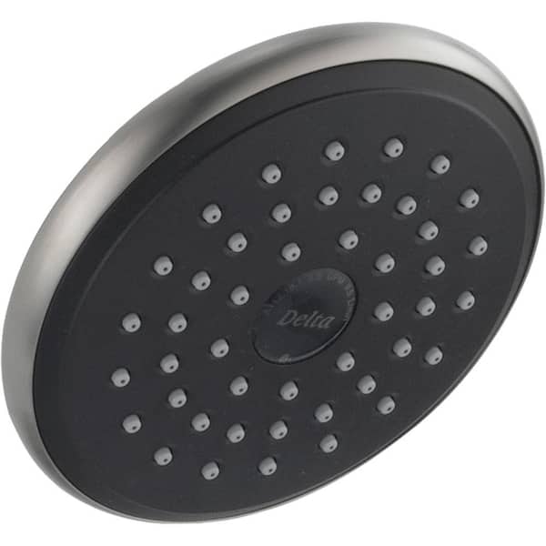 Delta 1-Spray Patterns 2.5 GPM 5.13 in. Wall Mount Fixed Shower Head in Stainless Steel
